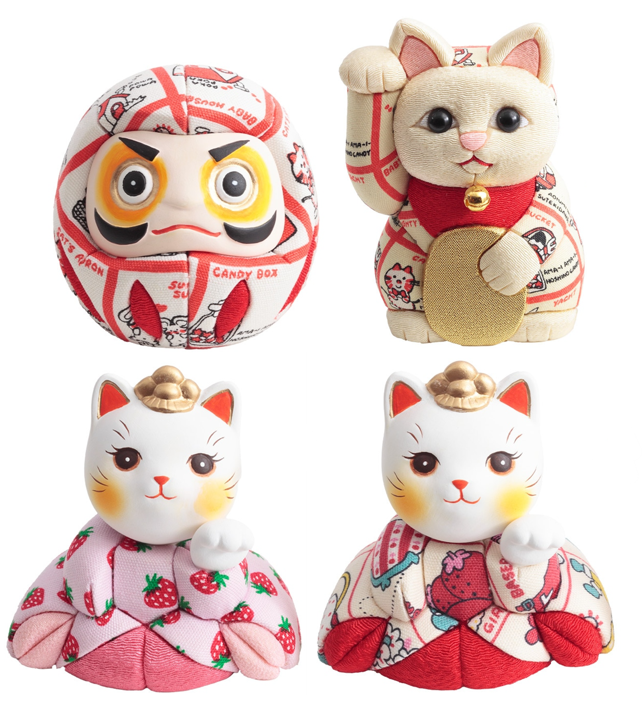 久月×シモジマ】レトロ柄コラボアイテム だるま＆招き猫 発売中 