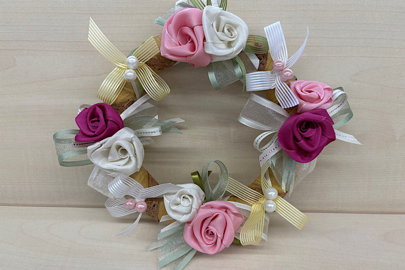 ラッピング講習会:母の日　バラのリボンリース